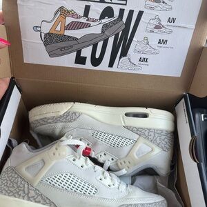 Jordan Spizike Low Sneakers - Sail and University Red - 6 Y / 7.5 W New in Box!